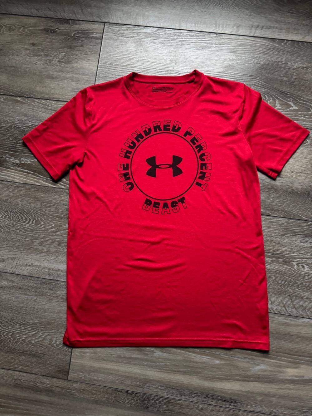 Under Armour Men’s Red Short Sleeve 'One Hundred Percent Beast' Performance Tee